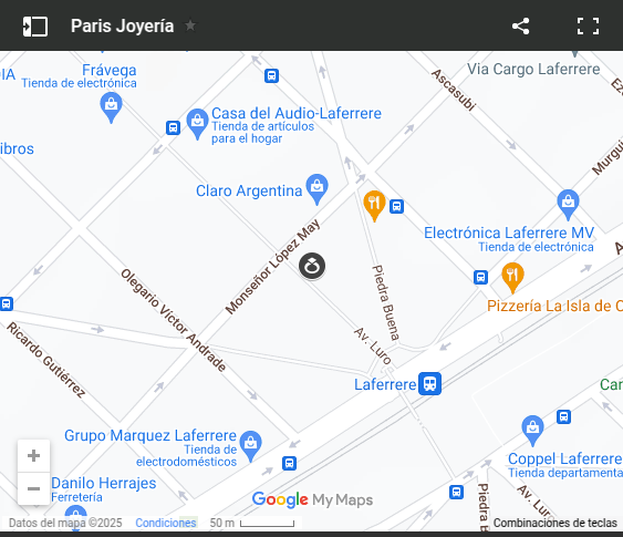 Mapa de ubicación de Paris Joyería